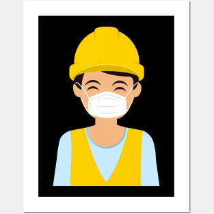 engineer wearing mask Posters and Art
